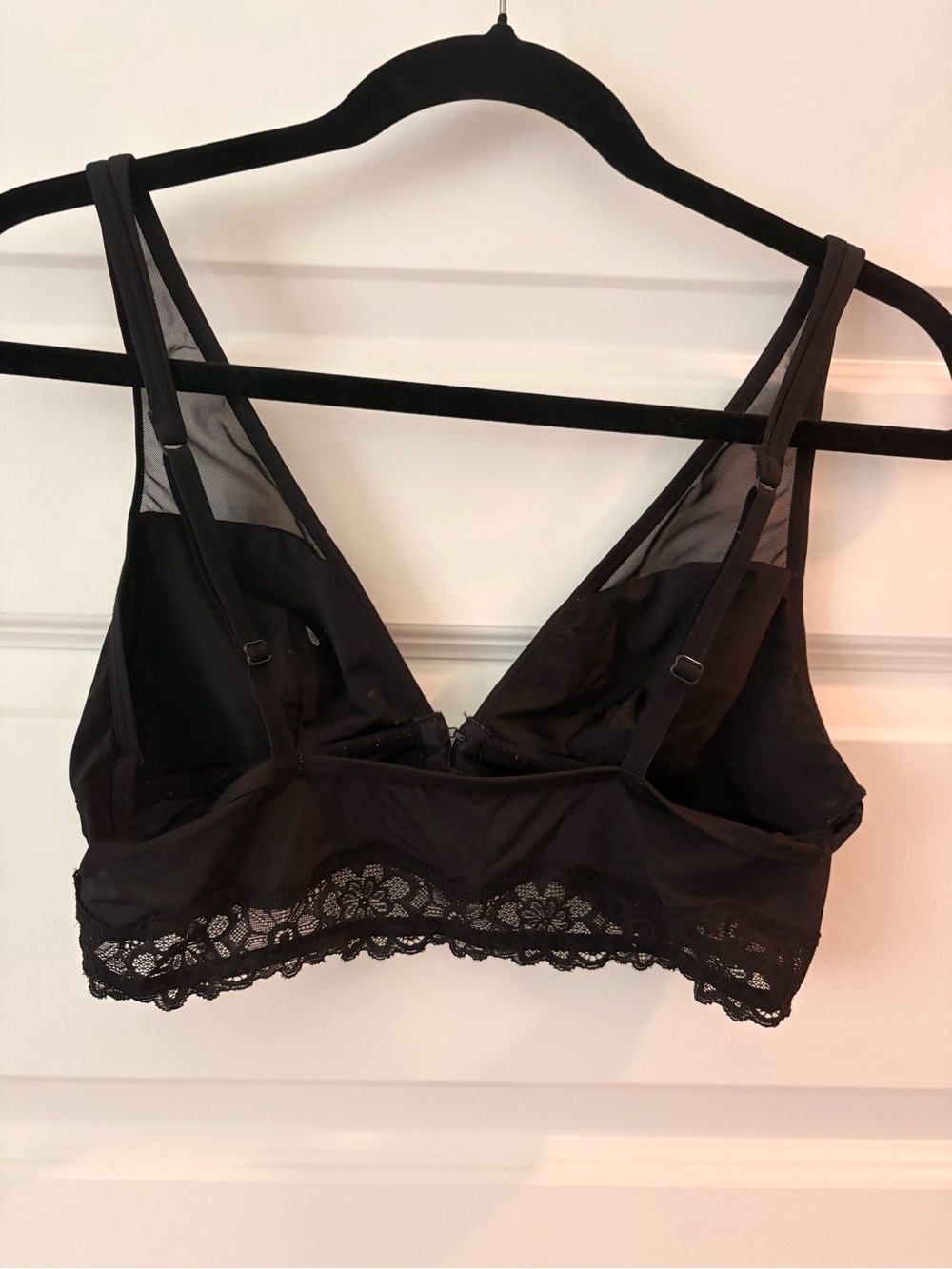 AERIE Satin Black Lace Bralettes Size Large